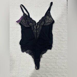 Elegant Black Lace Bodysuit